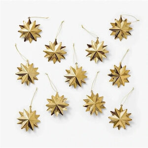 STUDIO MCGEE NWT 11pc hammered gold metal star decorative ornaments -gold